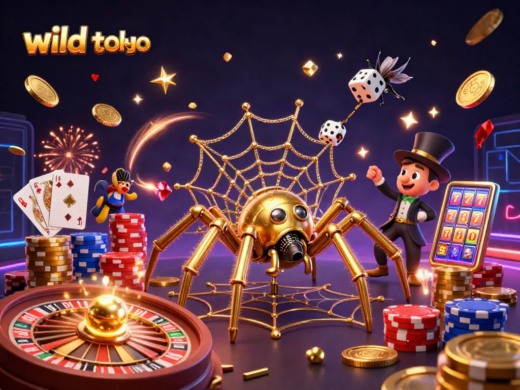 Experience the excitement of wild tokyo with a 3D illustration showcasing its thrilling casino atmosphere.