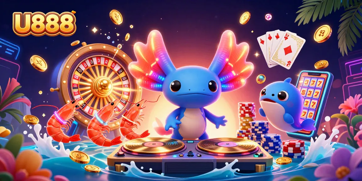 Experience the U888 online casino magic with a vibrant underwater party of fortune, gold, and gems!