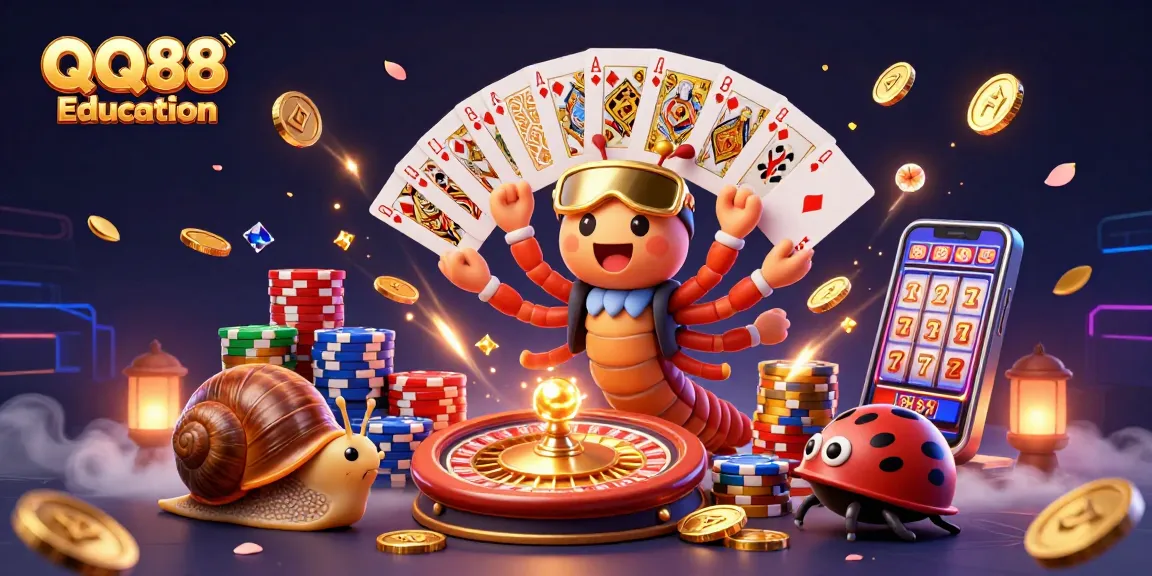 Engage with QQ88 Education's exciting casino offerings featuring vibrant 3D characters and dynamic gaming elements.