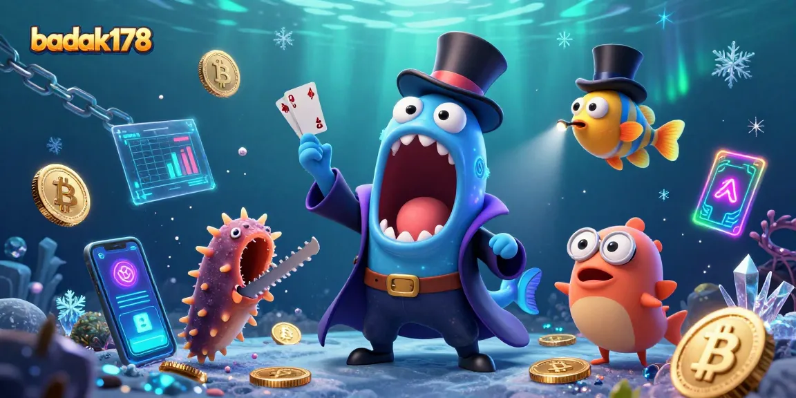 Experience the excitement of badak178 with vibrant underwater magic and cryptocurrency elements!