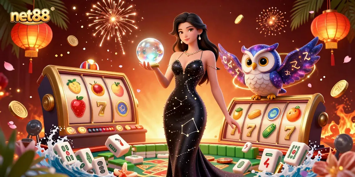 Experience the excitement of net88 with vibrant casino elements and characters in motion.