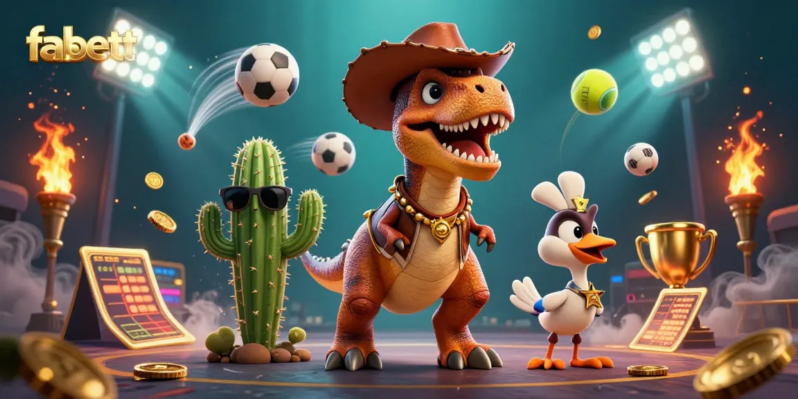 Get ready to win big with fabett's dynamic casino scene featuring energetic characters and vibrant gambling elements.