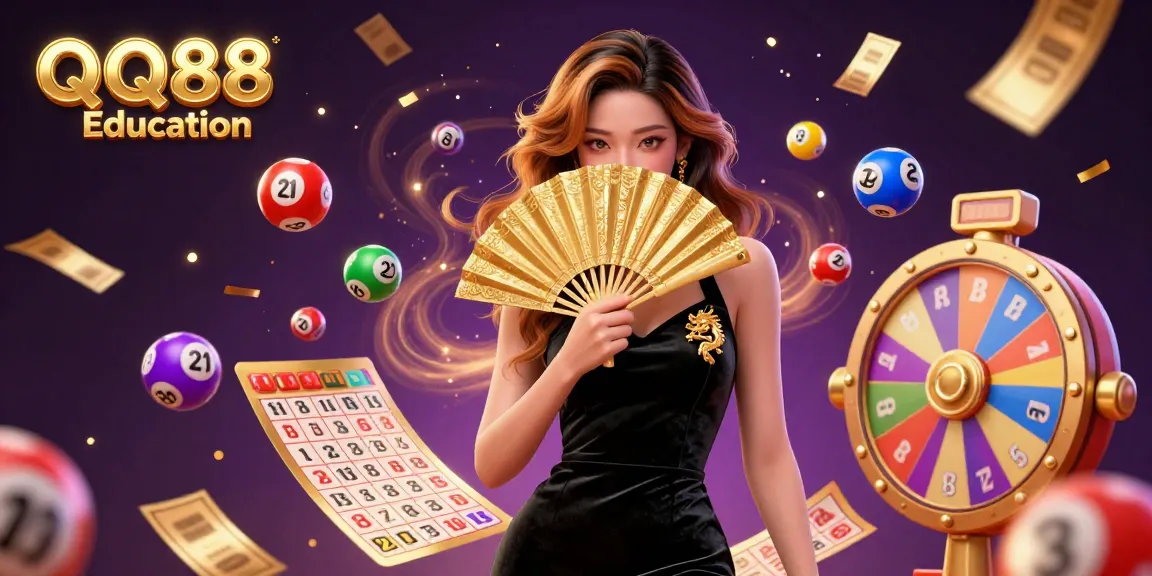 Play to win with QQ88 Education; dynamic illustration showcasing lottery elements and captivating characters.