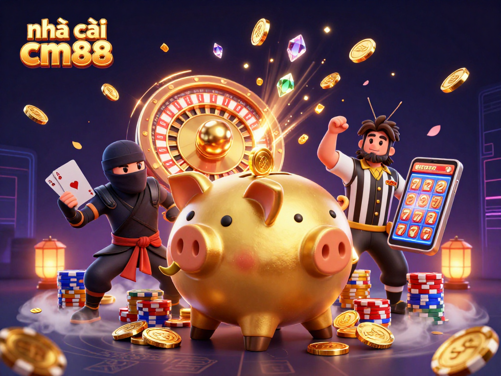 Spin the reels with excitement at nhà cái cm88 featuring vibrant casino characters and games.