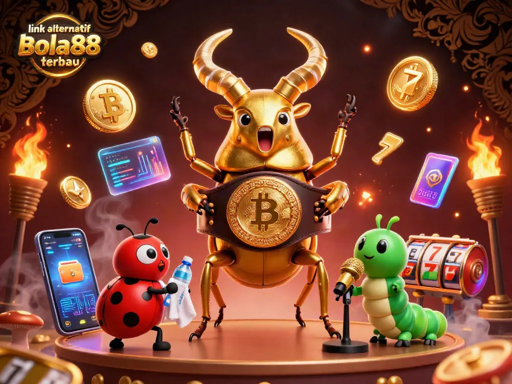 Bet on sports with link alternatif bola88 terbaru, showcasing vibrant 3D casino elements and characters.