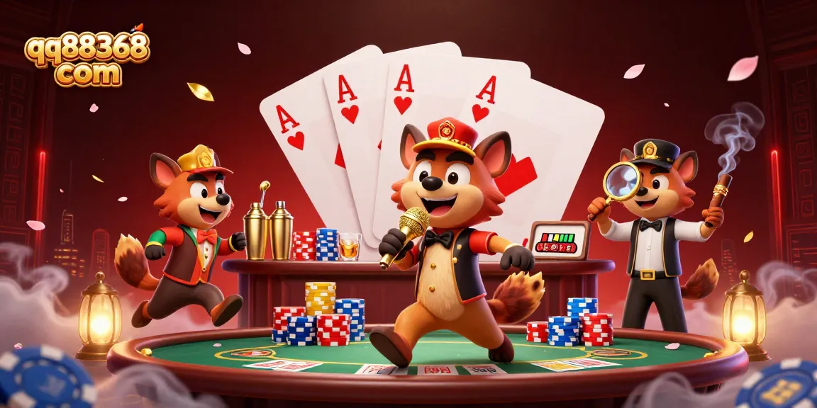 Join the fun at qq88368 com where hyenas run a lively comedy casino with vibrant game action.