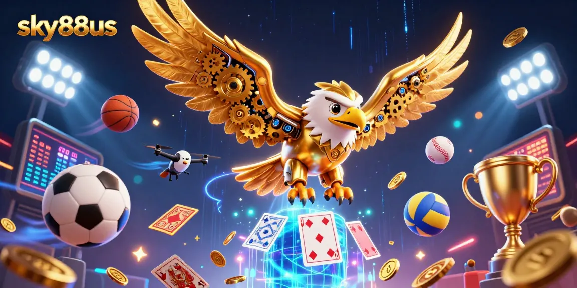Experience winning thrills at sky88us with 3D vibrant casino elements showcasing sports betting excitement.