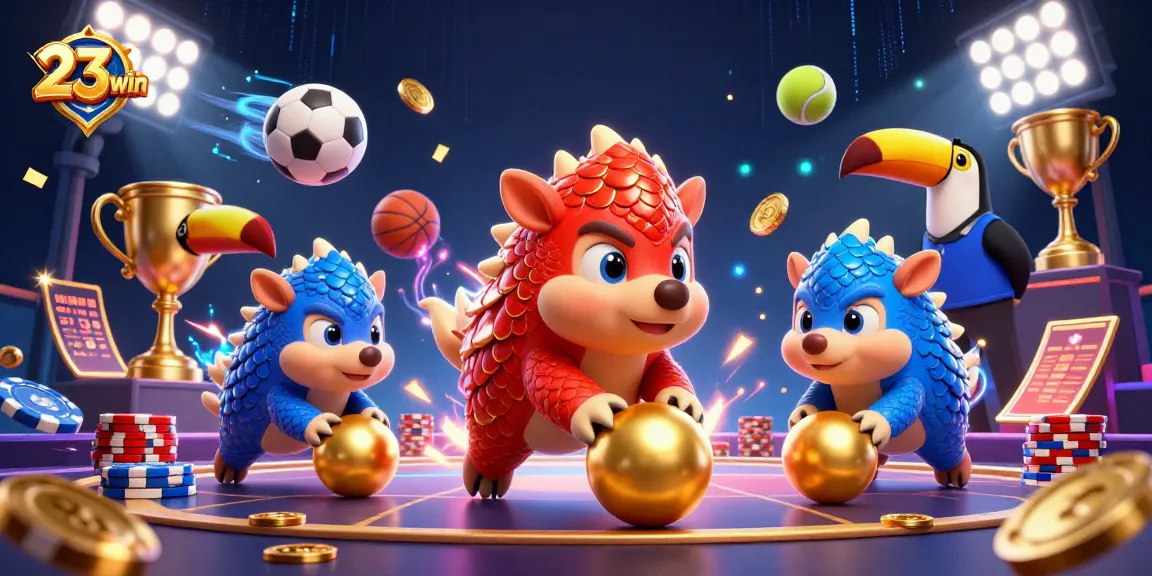 Experience thrilling gaming with 23win featuring dynamic pangolins and vibrant casino elements.